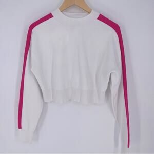 & Other Stories Las Angeles Woman’s Cropped Top White & Hot Pink Streetwear S
